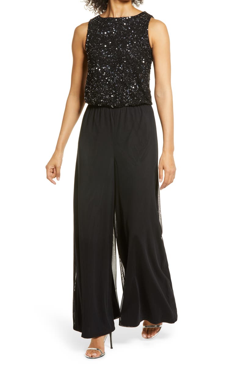 Pisarro Nights Sequin Wide Leg Jumpsuit, Main, color, 
