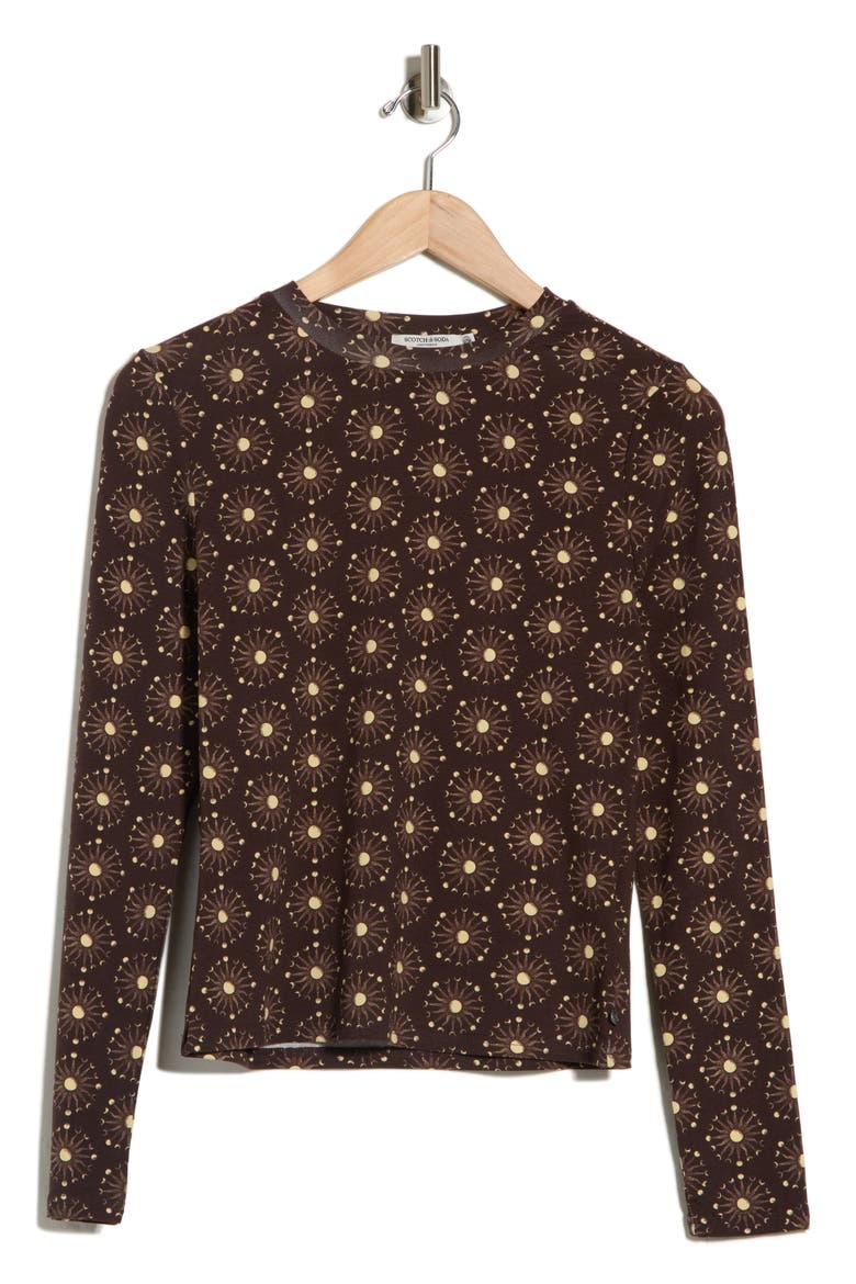 Print Long Sleeve T-Shirt, Alternate, color, SEAL BROWN MEDALLION