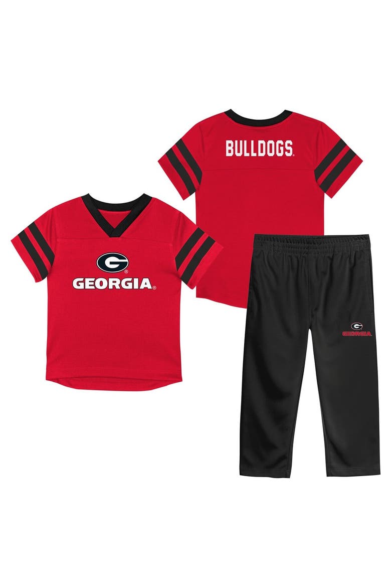 Infant Outerstuff Red Georgia Bulldogs Team Logo Red Zone Top and Pant Set, Main, color, Red