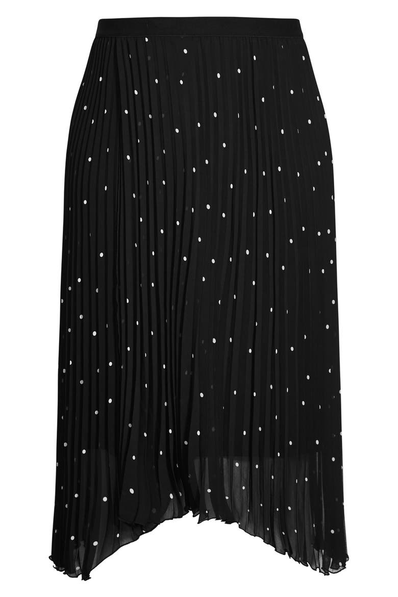 Polka Dot Pleated Skirt, Alternate, color, POLKA DOT