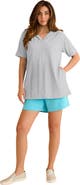 Roaman's Plus Size Comfort+ Fleece V Neck Hooded Sweatshirt