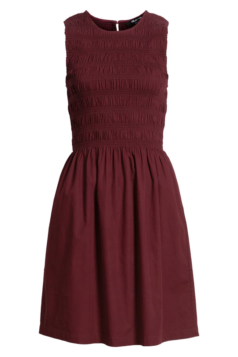 The Melody Smocked Minidress, Alternate, color, SANGRIA