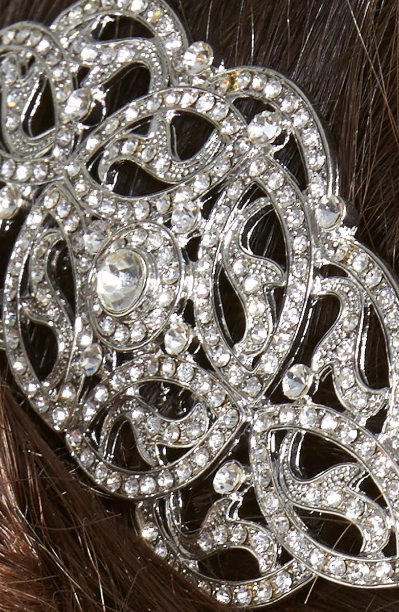 Nina Crystal Hair Comb, Alternate, color,