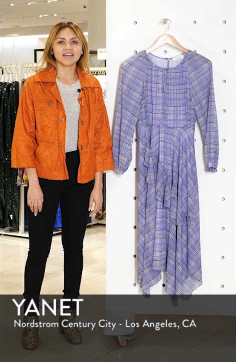 Plaid Asymmetrical Midi Dress, sales video thumbnail