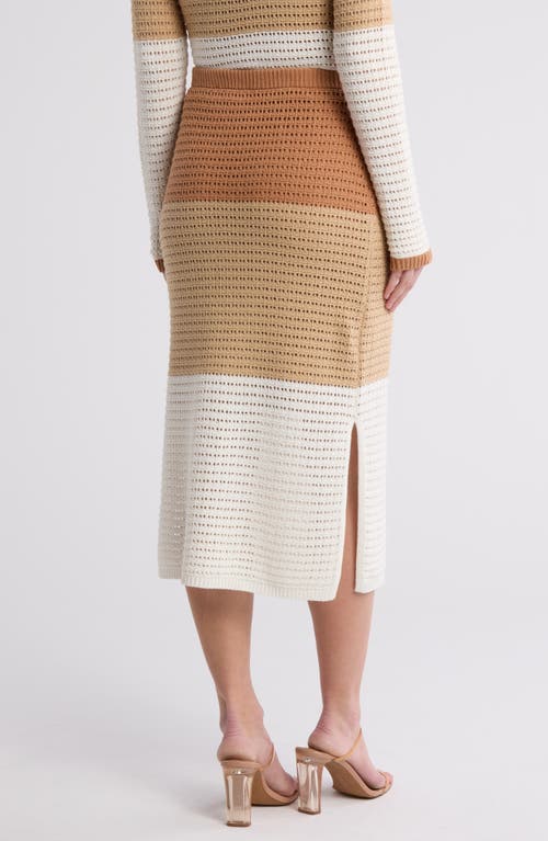 Rachel Rachel Roy Colorblock Open Knit Skirt In Macaroon Parchment Egret