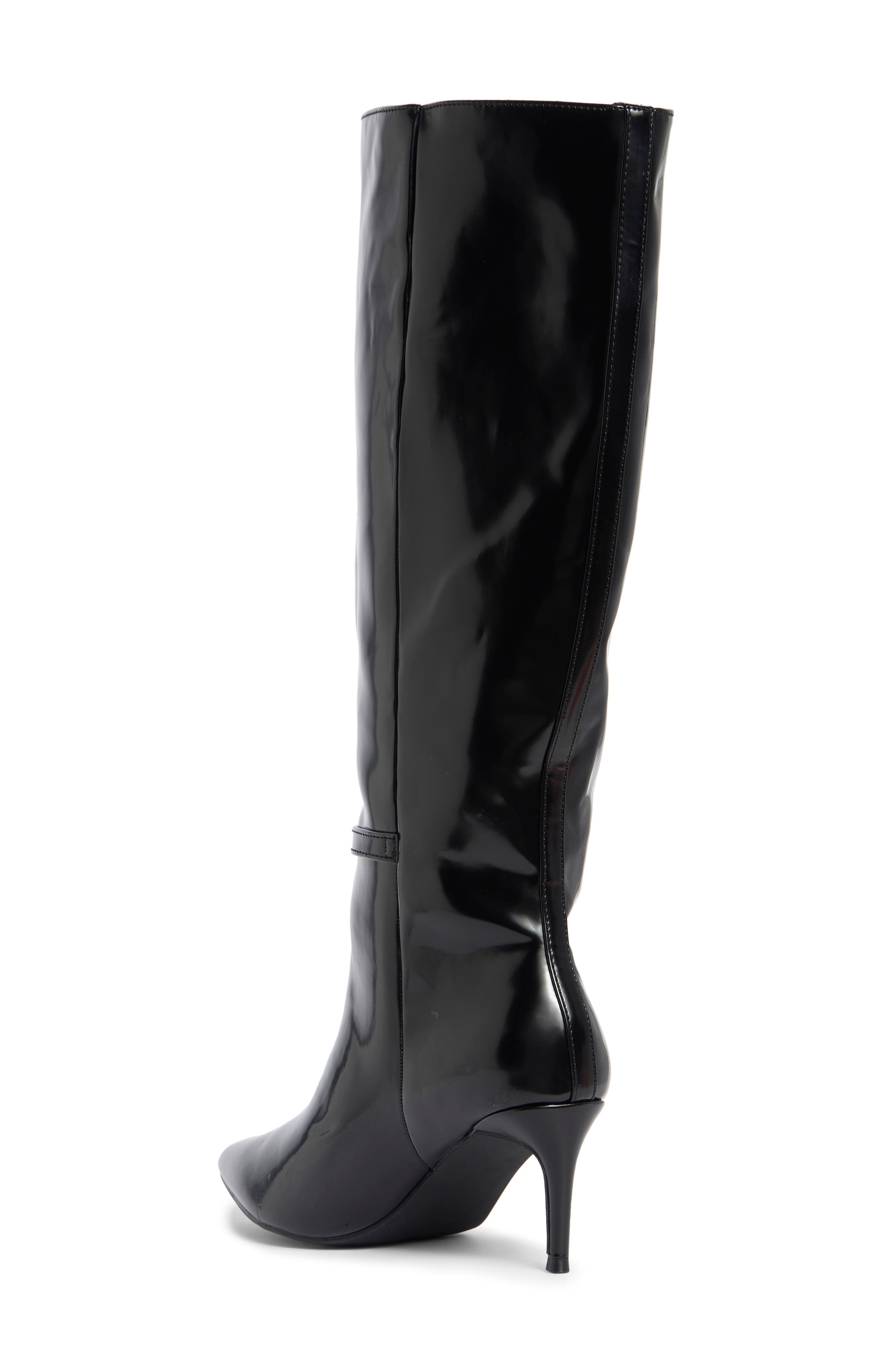 Glazed Knee High Boot, Alternate, color, BLACK