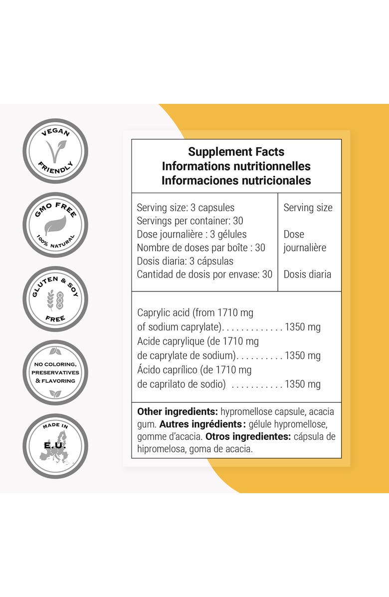 SuperSmart Caprylic Acid 1350mg per Day, Alternate, color, NO COLOR