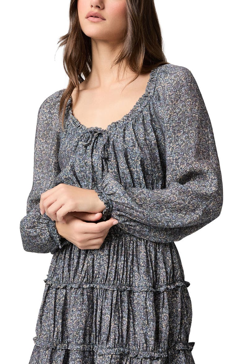 Kenmare Floral Tiered Dress, Alternate, color, NAVY MULTI