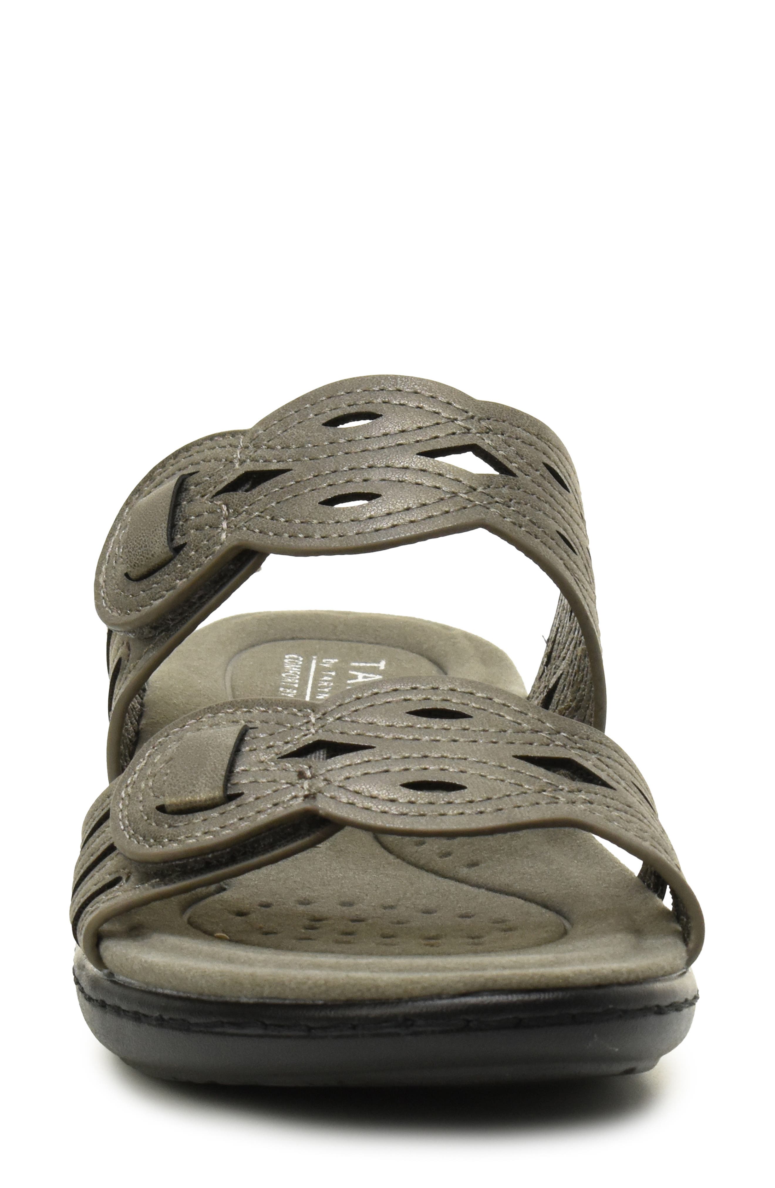 Taryn Rose Cutout Slide Sandal, Alternate, color, Gunmetal