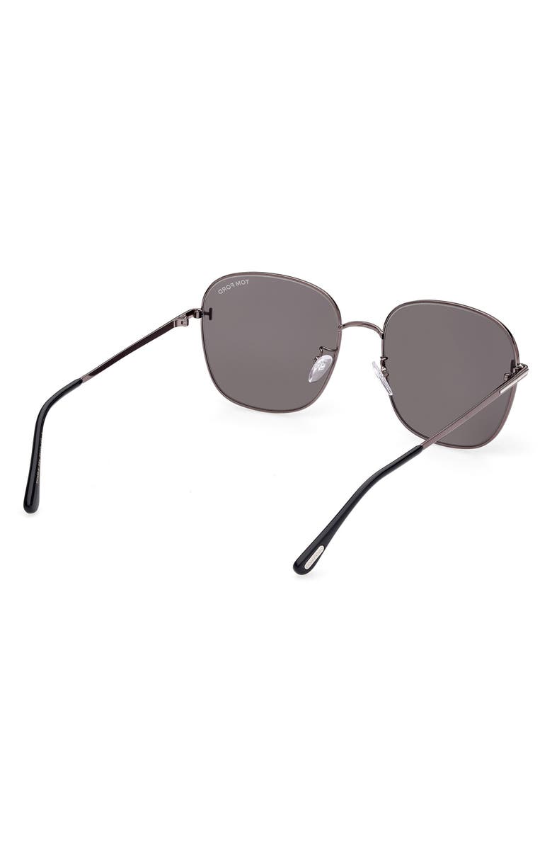 TOM FORD 59mm Round Sunglasses, Alternate, color, Shiny Gunmetal / Smoke