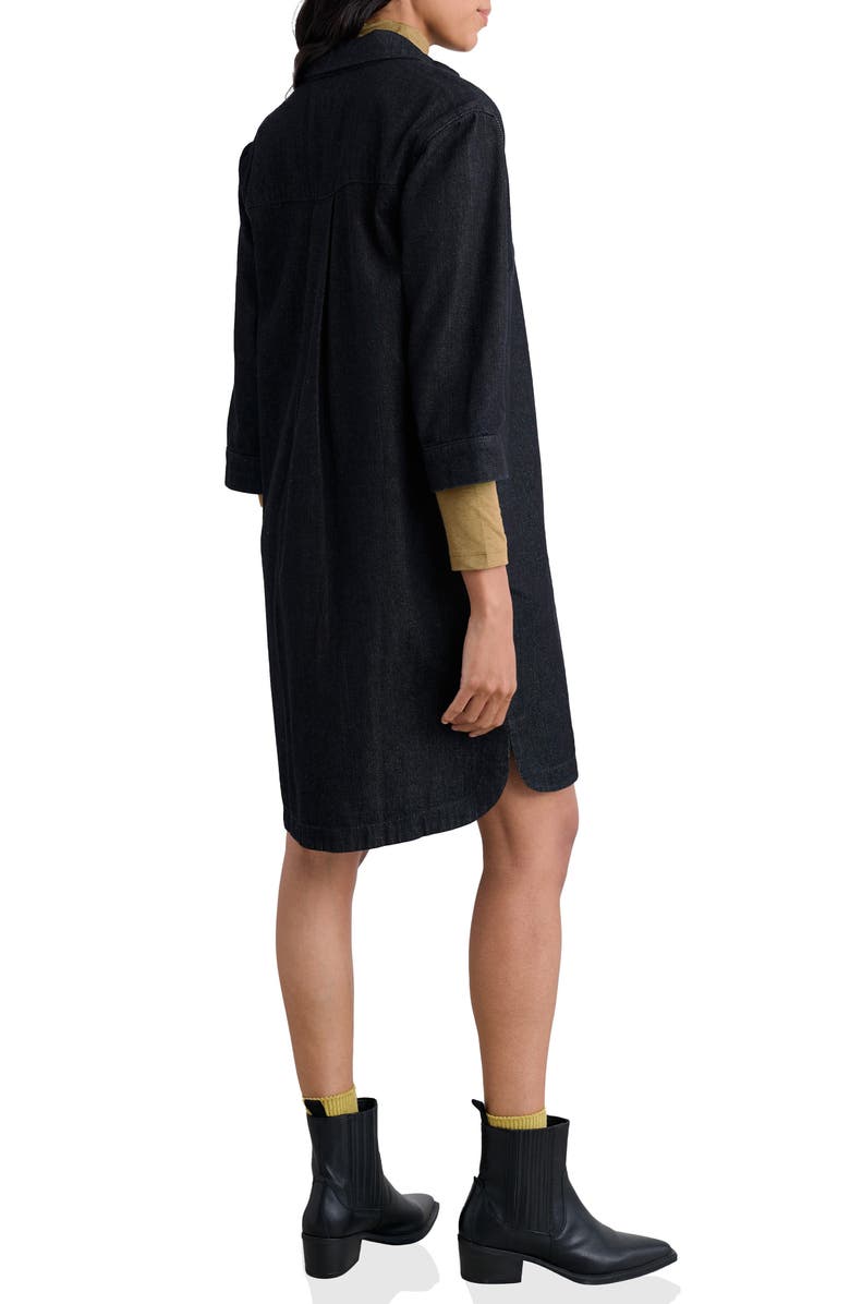 Seasalt Cornwall Guidebook Organic Cotton & Linen Denim Shirtdress, Alternate, color, Dark Wash