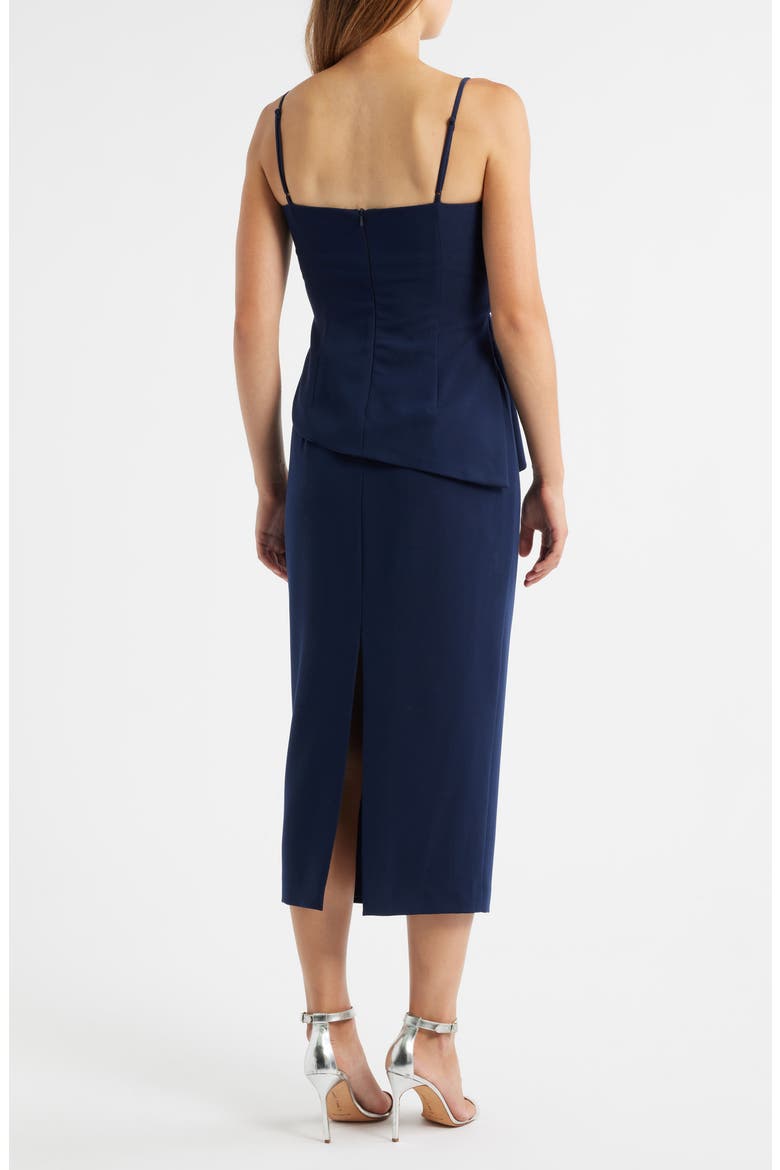 Marla Pleated Top & Pencil Skirt Set, Alternate, color, NAVY