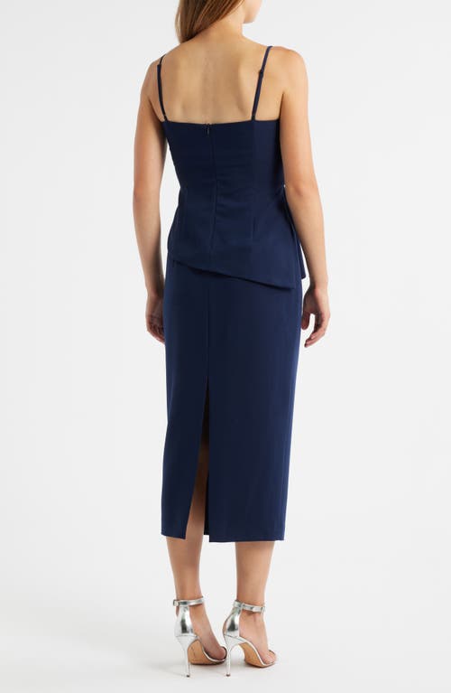Black Halo Marla Pleated Top & Pencil Skirt Set In Blue