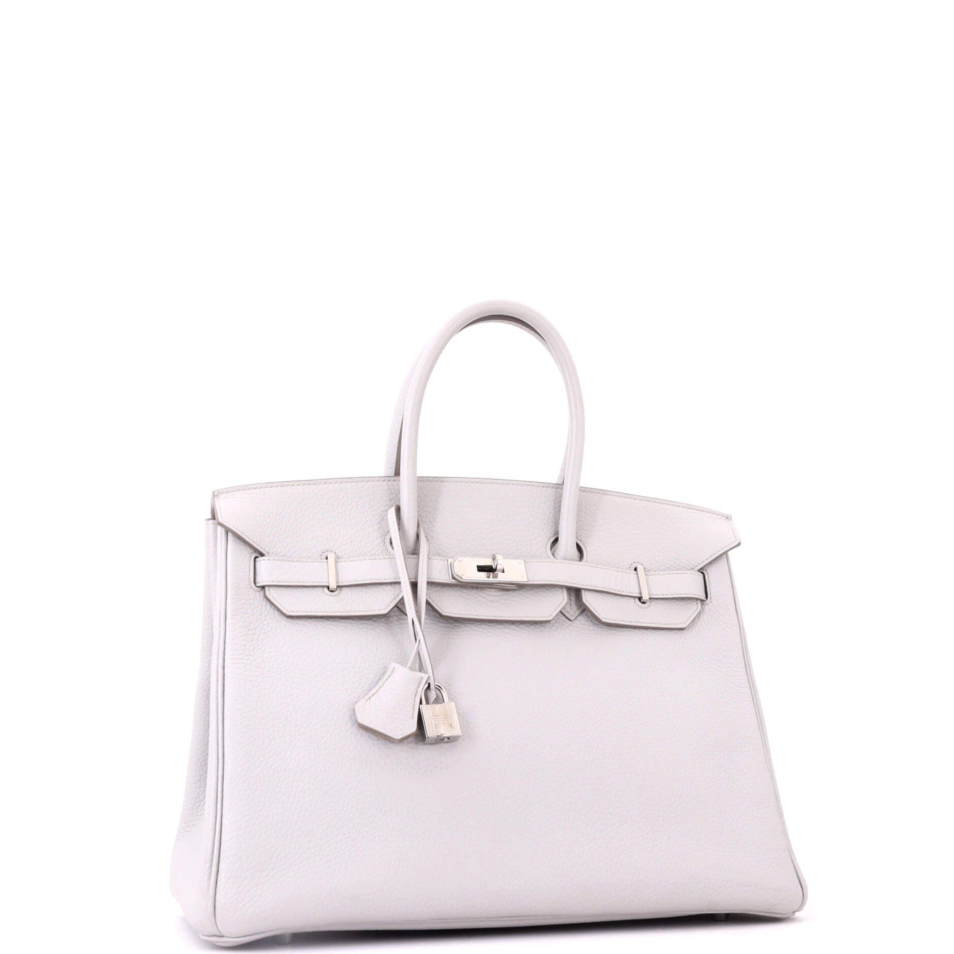Pre-Owned Hermes Birkin Handbag Grey Clemence with Palladium Hardware 35, Alternate, color, Gris Perle