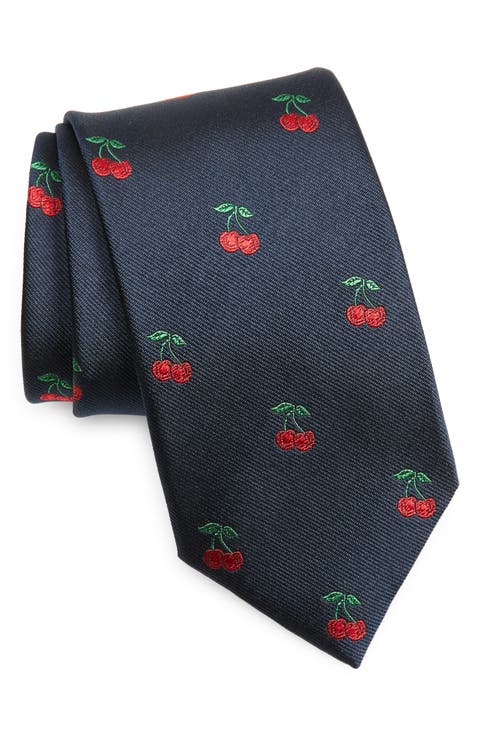 Mini Cherries Silk Tie