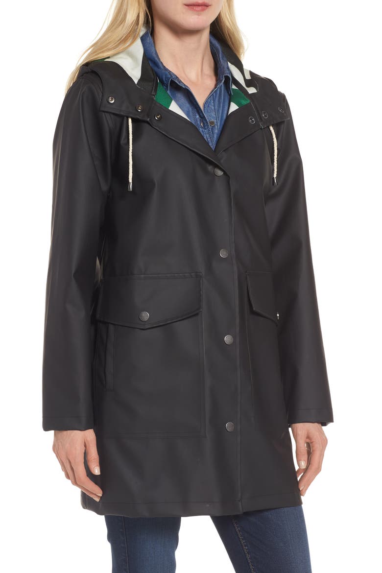 Surrey Hooded Rain Slicker, Alternate, color, BLACK