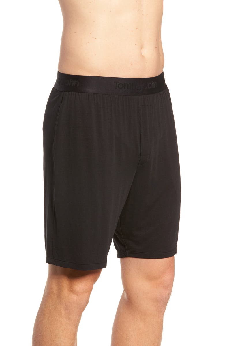 Tommy John Second Skin Lounge Shorts, Alternate, color, Black