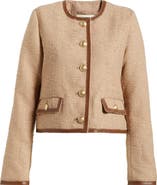 L'AGENCE Zaya Faux Leather Trim Jacket