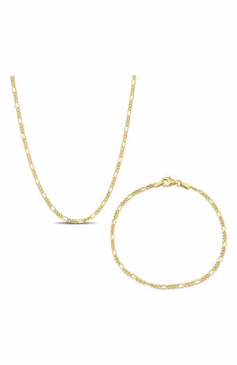 2.2mm Figaro Chain Necklace & Bracelet Set
