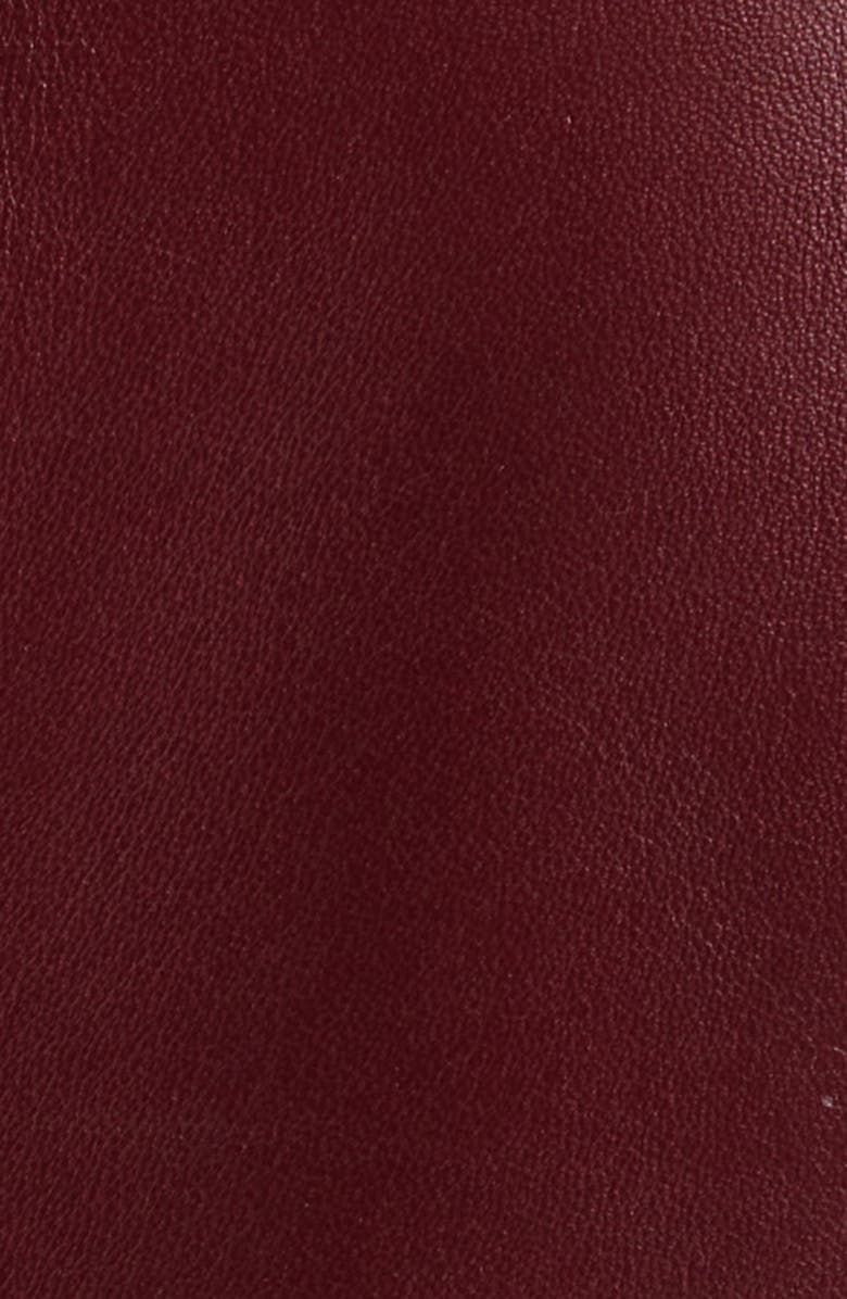 Balmain Zipped High Waist Lambskin Leather Pencil Skirt, Alternate, color, Burgundy