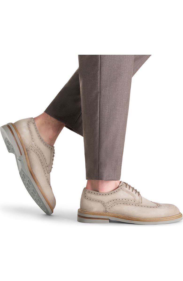 Magnanni Apolo Wingtip Derby, Alternate, color, Taupe Suede