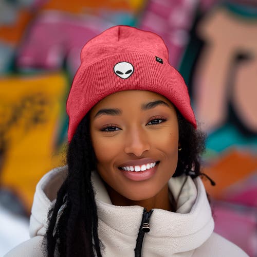 Dalix Alien Beanie In Neon Pink