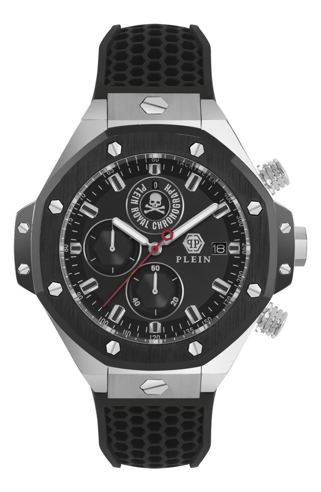 Plein Chrono Royal Chronograph Silicone Strap Watch