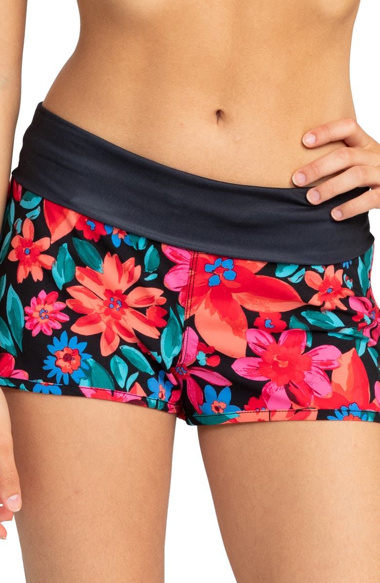 Roxy Floral Swim Shorts, Alternate, color, 