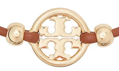 Tory Burch Miller Logo Slider Bracelet In Brown