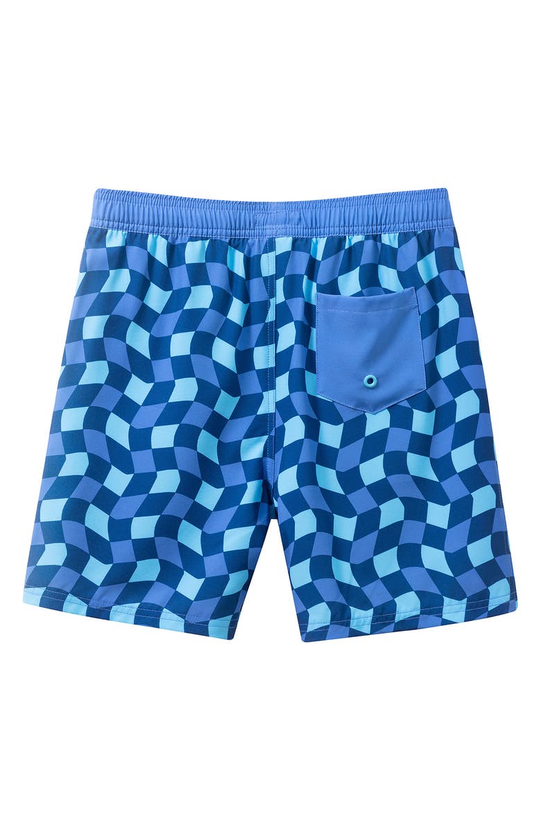 Andy & Evan Kids' Floral Print Volley Swim Shorts, Alternate, color, Blue Floral
