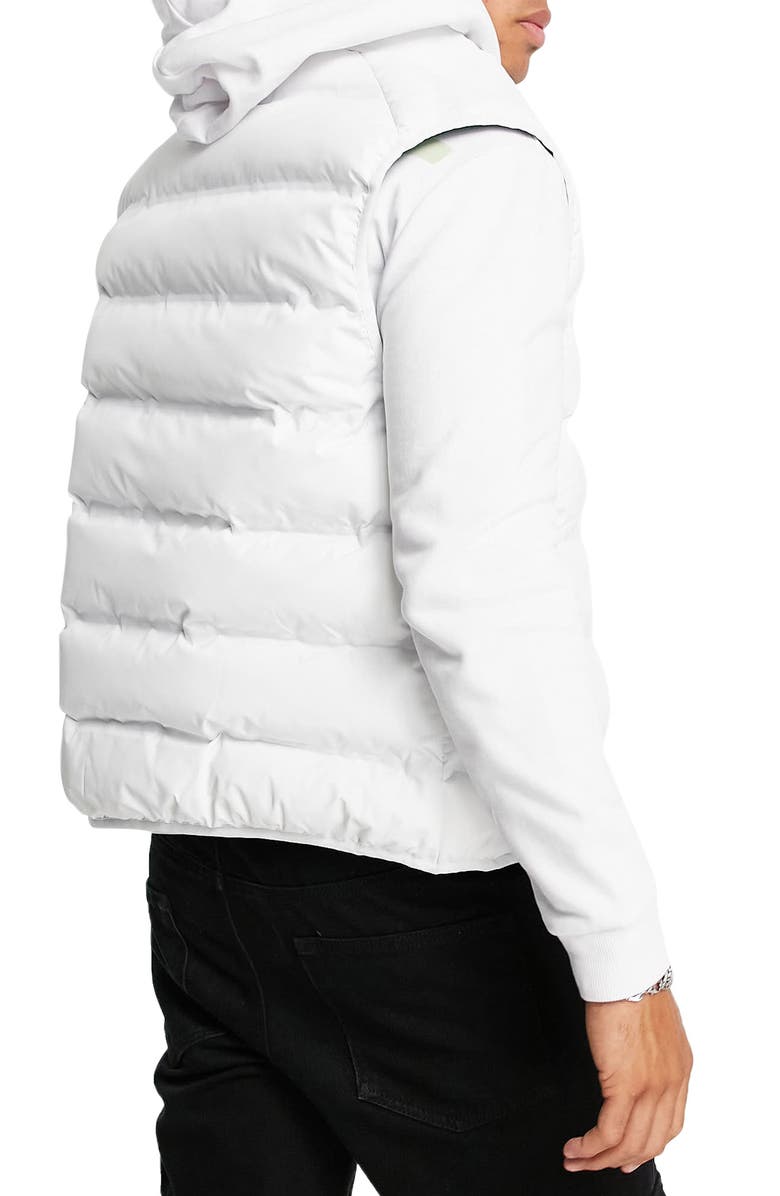 Topman Quilted Zip-Up Hooded Vest, Alternate, color,