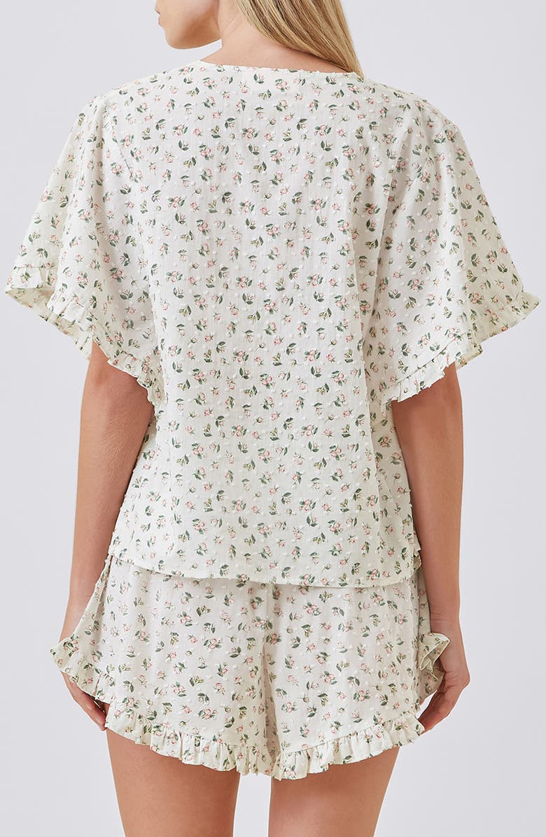 Papinelle Swiss Dot Short Pajamas, Alternate, color, Rosebud Floral