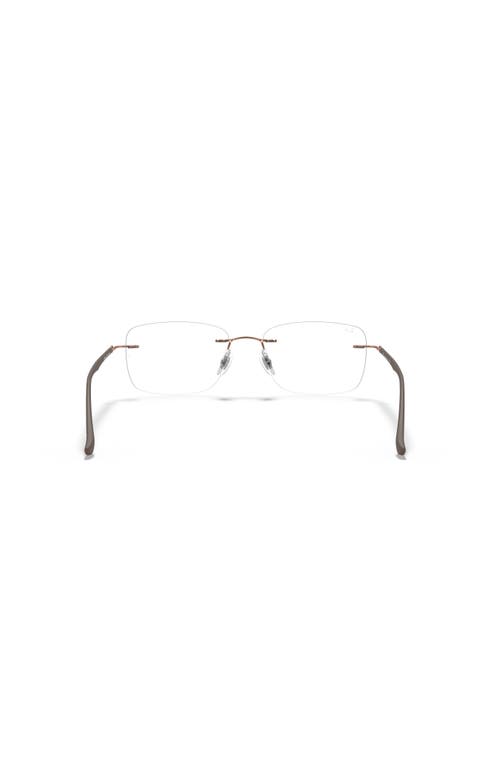 Ray Ban Ray-ban 52mm Rectangle Optical Glasses In Metallic