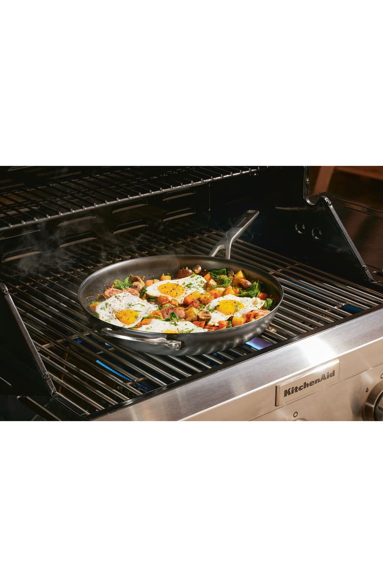 KITCHENAID Nitro Carbon Steel 12-Inch Fry Pan with Helper Handle, Alternate, color, Gray