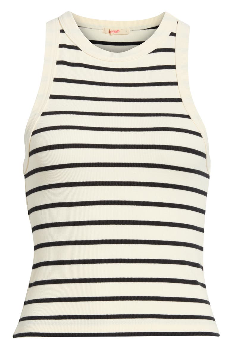 Lexi Stripe Rib Tank, Alternate, color, CREAM AND BLACK STRIPE