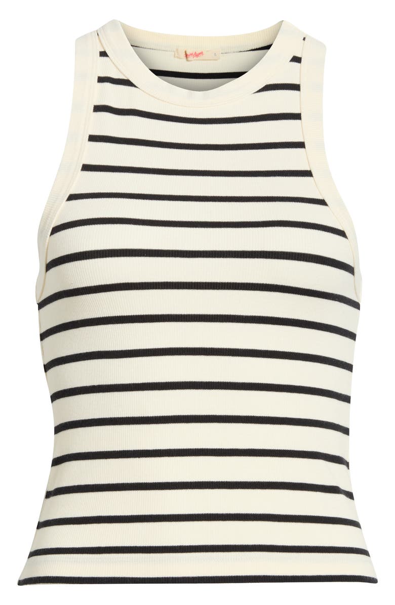 Marine Layer Lexi Stripe Rib Tank, Main, color, Cream And Black Stripe