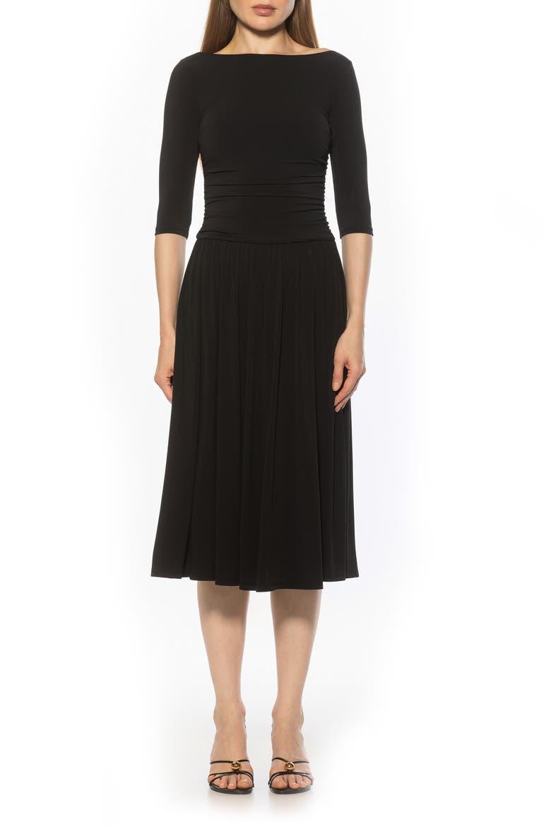 Jada Fit & Flare Dress, Main, color, BLACK