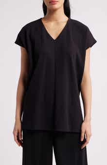 Eileen Fisher Cap Sleeve Boxy Tunic Top