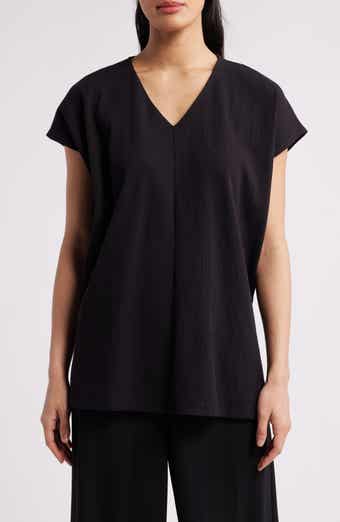 Eileen Fisher Cap Sleeve Boxy Tunic Top