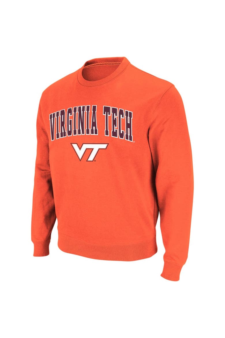 Men's Colosseum Orange Virginia Tech Hokies Arch & Logo Crew Neck Sweatshirt, Main, color, Orange
