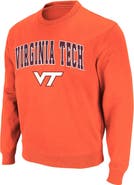 COLOSSEUM Men's Colosseum Orange Virginia Tech Hokies Arch & Logo Crew Neck Sweatshirt