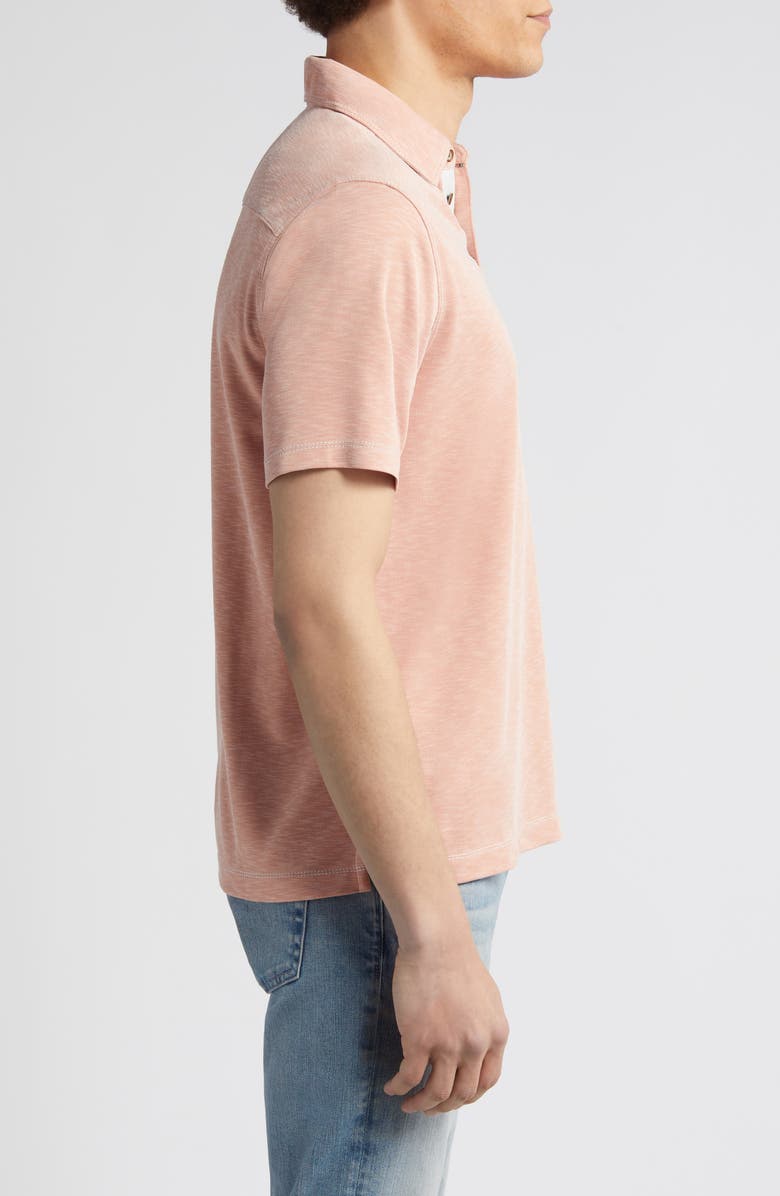 Johnston & Murphy Vintage Slub Jersey Polo, Alternate, color, Peach