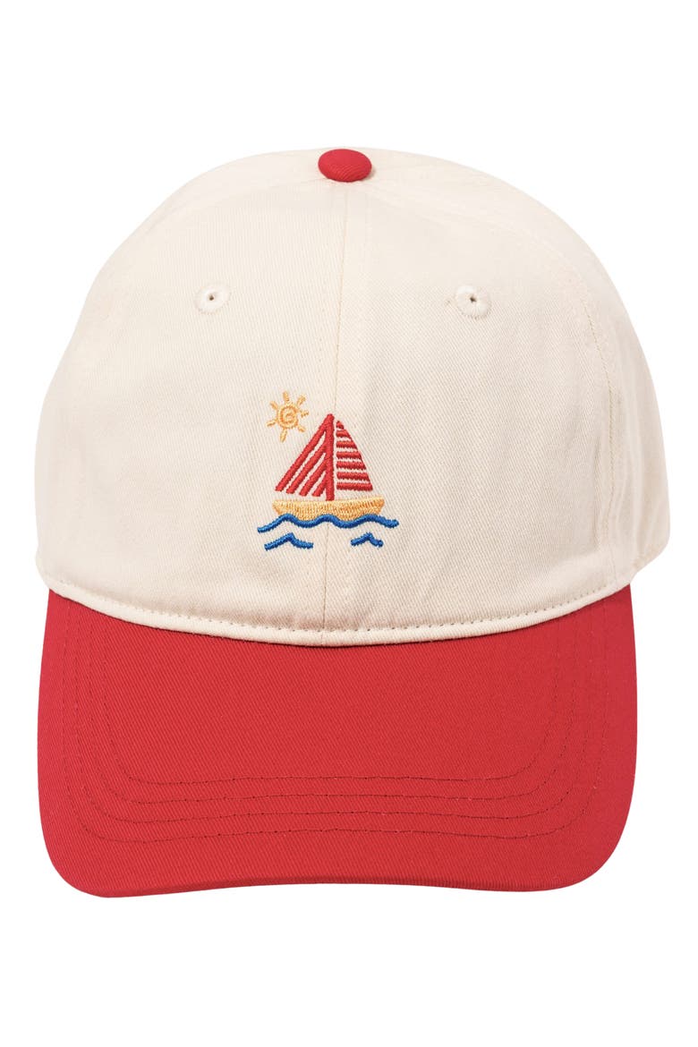 Sail Embroidered Baseball Cap, Main, color, RED