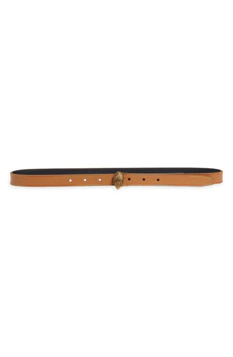 Eagle Buckle Saffiano Leather Belt