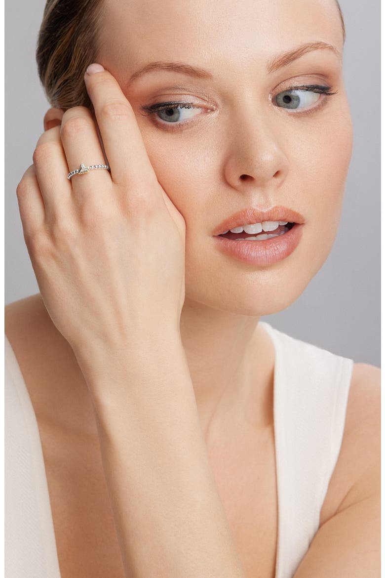 KSL Diamond Pyramid Stacking Ring, Alternate, color, SILVER/ DIAMOND