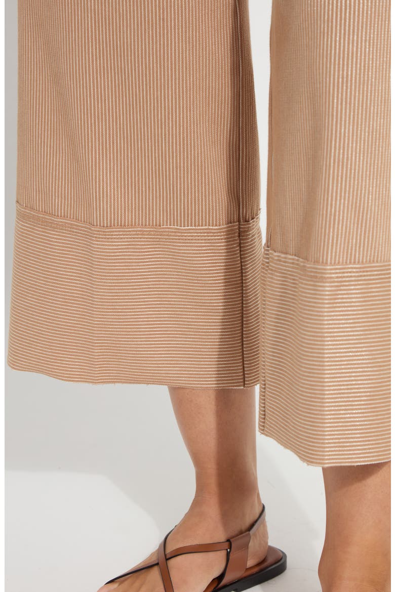 Analia Pinstriped Wide Leg Crop Jeans, Alternate, color, CINNAMON SHEEN LINE