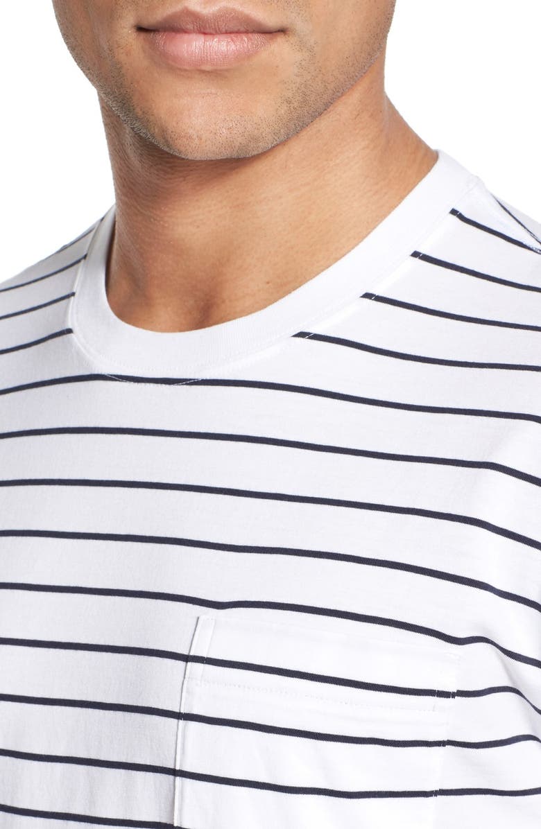 Brooks Brothers Stripe Supima<sup>®</sup> Cotton Crewneck T-Shirt, Alternate, color,