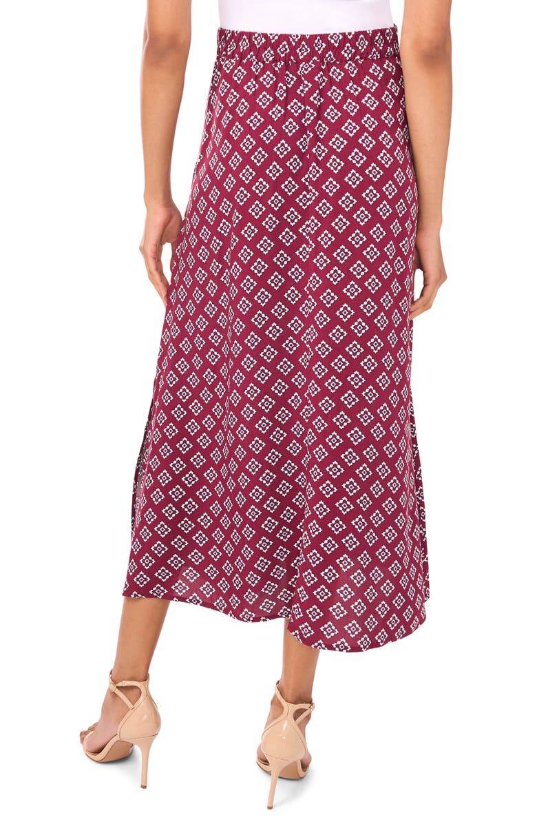 Halogen<sup>®</sup> Side Slit Midi Skirt, Alternate, color, Earth Red Geo