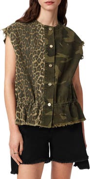AllSaints Sofi Mixed Print Cotton Vest