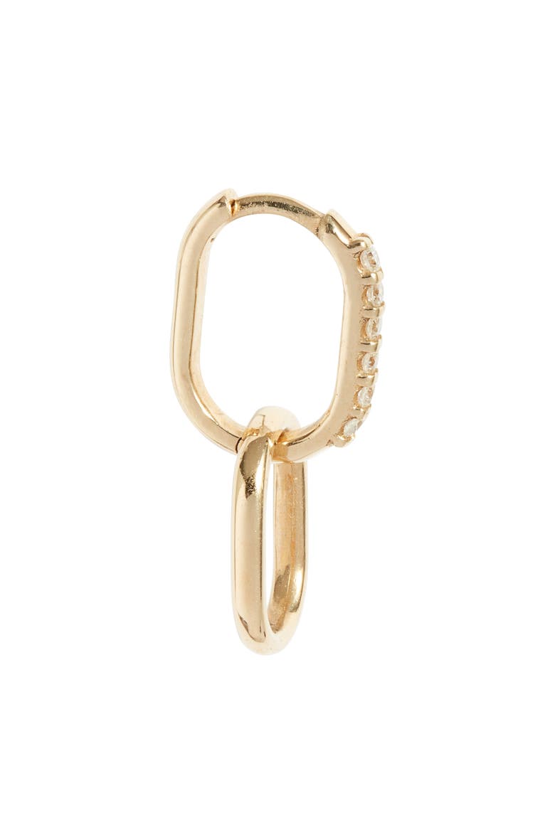 Diamond Pavé Paper Clip Hoop Earrings, Alternate, color, YELLOW GOLD